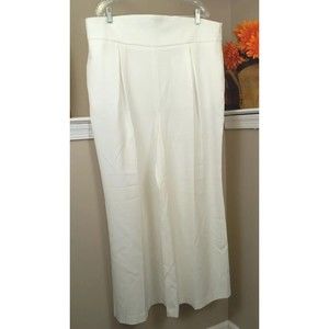 New‎ York And Company Womens White Wide Leg Side Zip Dress Pants Size XXL
